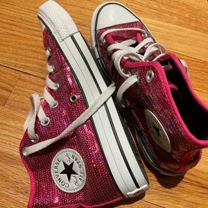Pink Sequin Hightop Converse